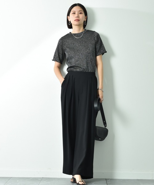 actuel(アクチュエル)の「【actuel】半袖ラメテレコリブプルオーバー(Tシャツ/カットソー・レディース・ブラック/シルバー・FREE)」の17枚目の写真