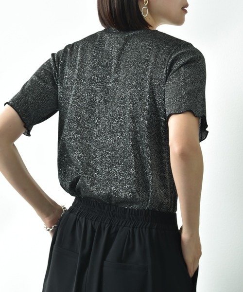 actuel(アクチュエル)の「【actuel】半袖ラメテレコリブプルオーバー(Tシャツ/カットソー・レディース・ブラック/シルバー・FREE)」の19枚目の写真