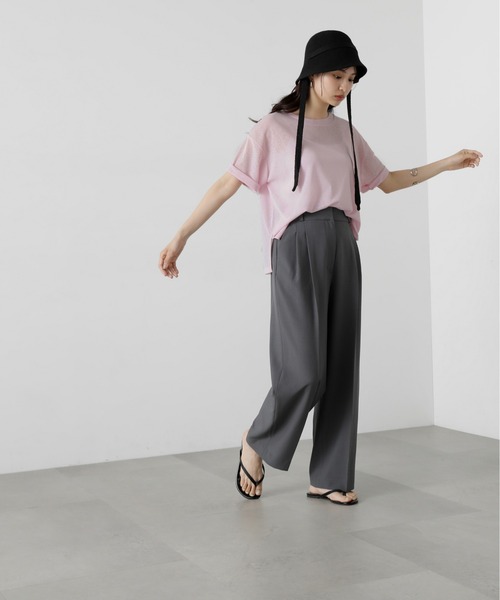 N.（N. Natural Beauty Basic）（エヌエヌナチュラルビューティーベーシック）の「◆◇スラブ天竺シアーカットソー（Tシャツ/カットソー・レディース・ピンク/チャコールグレー/クリーム・MEDIUM）」の22枚目の写真