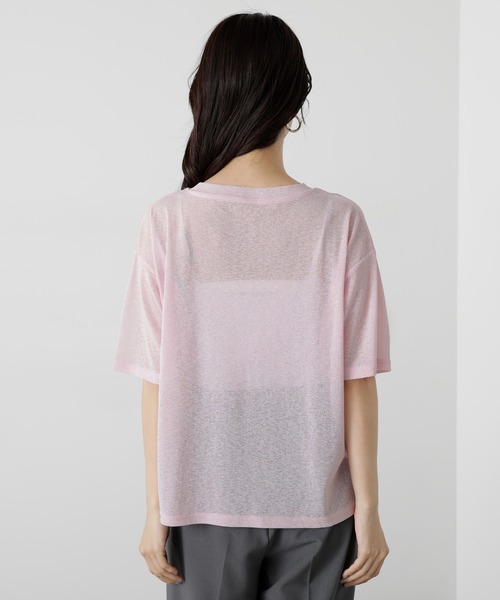 N.（N. Natural Beauty Basic）（エヌエヌナチュラルビューティーベーシック）の「◆◇スラブ天竺シアーカットソー（Tシャツ/カットソー・レディース・ピンク/チャコールグレー/クリーム・MEDIUM）」の4枚目の写真