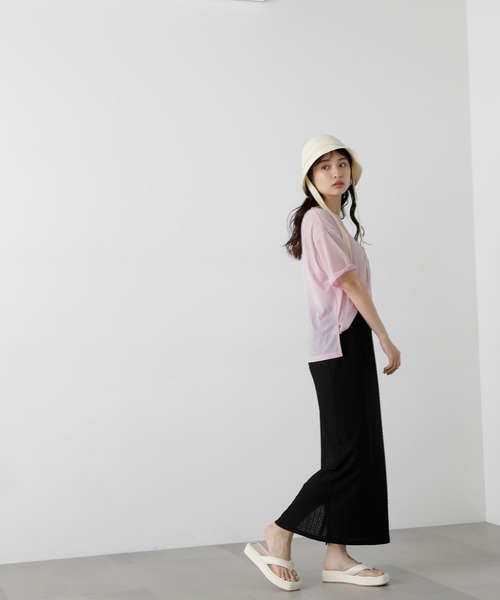 N.（N. Natural Beauty Basic）（エヌエヌナチュラルビューティーベーシック）の「◆◇スラブ天竺シアーカットソー（Tシャツ/カットソー・レディース・ピンク/チャコールグレー/クリーム・MEDIUM）」の18枚目の写真