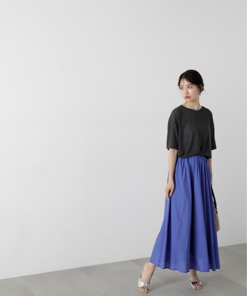 N.（N. Natural Beauty Basic）（エヌエヌナチュラルビューティーベーシック）の「◆◇スラブ天竺シアーカットソー（Tシャツ/カットソー・レディース・ピンク/チャコールグレー/クリーム・MEDIUM）」の9枚目の写真