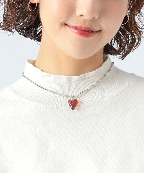 BEAMS HEART(ビームスハート)の「クリアハート ネックレス(ネックレス・レディース・レッド/その他/グリーン・ONE SIZE)」の3枚目の写真