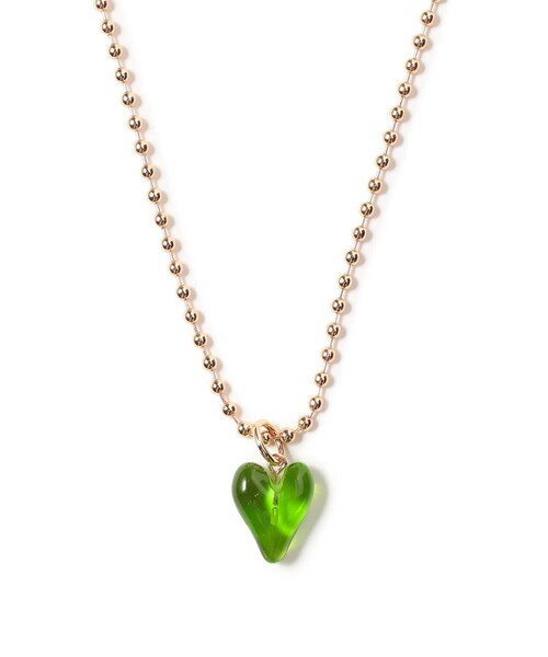 BEAMS HEART(ビームスハート)の「クリアハート ネックレス(ネックレス・レディース・レッド/その他/グリーン・ONE SIZE)」の2枚目の写真