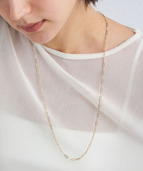 green label relaxing（グリーンレーベルリラクシング）の「スライド スクエアチェーン ネックレス（ネックレス・レディース・ゴールド/シルバー・FREE）」の6枚目の写真