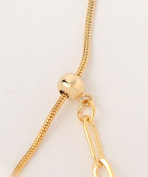 green label relaxing（グリーンレーベルリラクシング）の「スライド スクエアチェーン ネックレス（ネックレス・レディース・ゴールド/シルバー・FREE）」の3枚目の写真