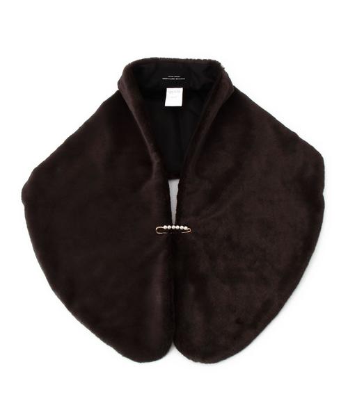 green label relaxing（グリーンレーベルリラクシング）の「GB フェイクファーケープ◆（マフラー・レディース・ライトグレー/ダークグレー・フリー）」の2枚目の写真