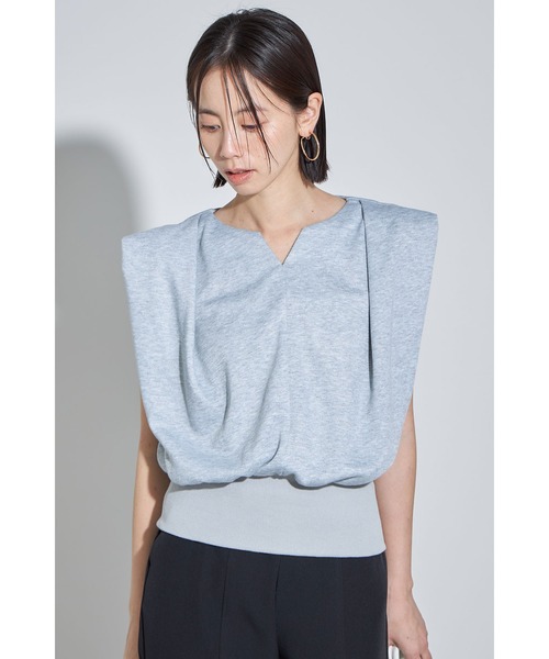 &. NOSTALGIA(アンドドットノスタルジア)の「ショルダータック裏毛プルオーバー(Tシャツ/カットソー・レディース・ブラック/グレー・M)」の3枚目の写真