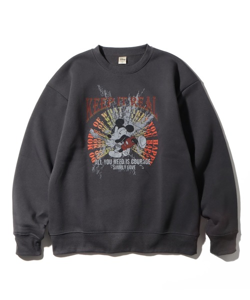 Disney(ディズニー)の「【Disney /ディズニー】 アートワークデザイン 裏起毛 ピグメント加工 ROCKモチーフ スウェット トレーナー(スウェット・メンズ・ブラック系その他2/ブラック系その他4/ブラック系その他/ブラック系その他3・LL/L/M)」の5枚目の写真
