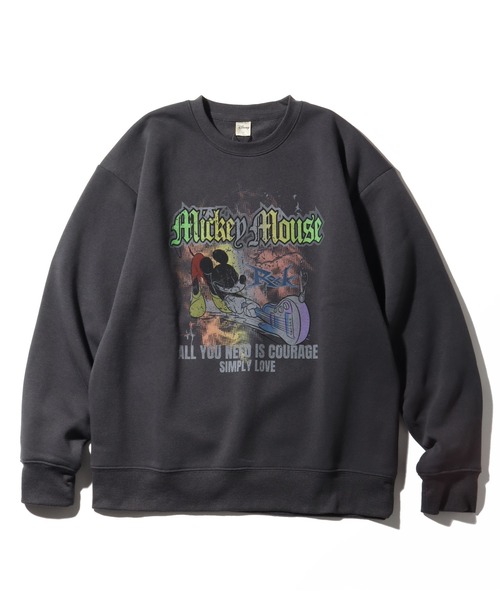 Disney(ディズニー)の「【Disney /ディズニー】 アートワークデザイン 裏起毛 ピグメント加工 ROCKモチーフ スウェット トレーナー(スウェット・メンズ・ブラック系その他2/ブラック系その他4/ブラック系その他/ブラック系その他3・LL/L/M)」の11枚目の写真
