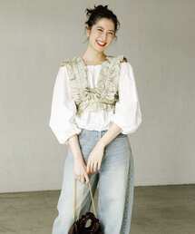 SENSE OF PLACE by URBAN RESEARCH | シャイニーフリルビスチェ(ベスト)