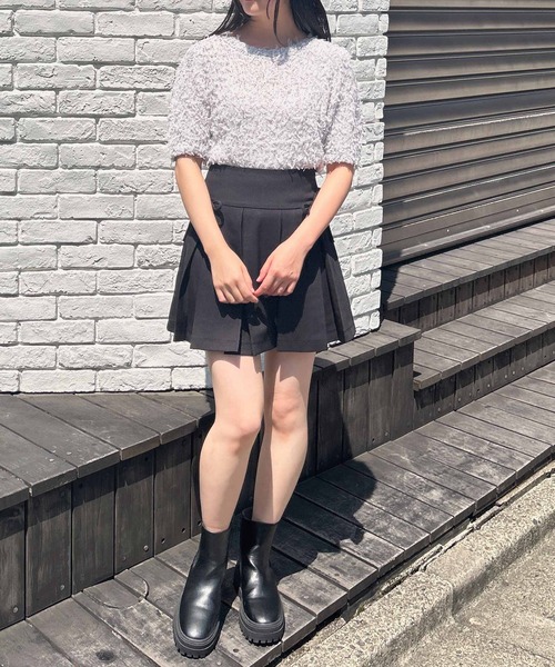 INGNI（イング）の「リボンボックスプリーツスカパン／Ｂ（スカート・レディース・ブラック/グレー・FREE）」の6枚目の写真