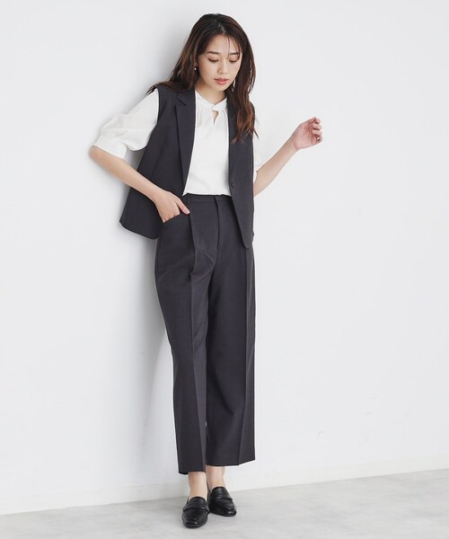 index(インデックス)の「◆ツイルタックワイドパンツ【洗濯機洗い可/防シワ】(その他パンツ・レディース・ブラック/ナチュラル/チャコールグレー・36/42/40/38)」の14枚目の写真
