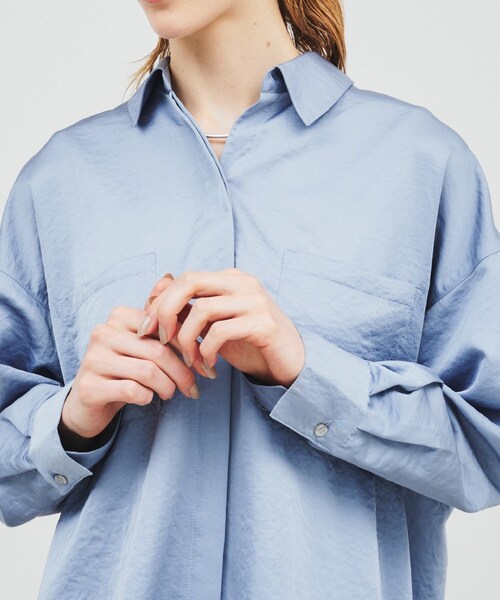 cloenc（クロエンス）の「◆【手洗い可】ヴィンテージサテンシャツ（シャツ/ブラウス・レディース・ブラック系2/ナチュラル/グレー/ライトブルー・02/01）」の17枚目の写真