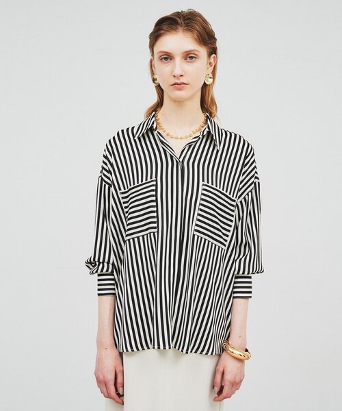 cloenc（クロエンス）の「◆【手洗い可】ヴィンテージサテンシャツ（シャツ/ブラウス・レディース・ブラック系2/ナチュラル/グレー/ライトブルー・02/01）」の18枚目の写真