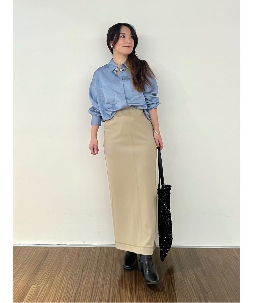 cloenc（クロエンス）の「◆【手洗い可】ヴィンテージサテンシャツ（シャツ/ブラウス・レディース・ブラック系2/ナチュラル/グレー/ライトブルー・02/01）」の8枚目の写真