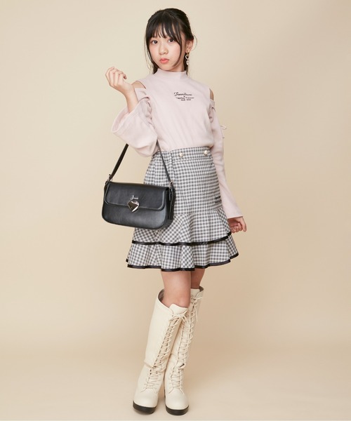 JENNI（ジェニィ）の「ハート金具ショルダー（ショルダーバッグ・キッズ・オフホワイト/サックスブルー/ブラック・F）」の6枚目の写真