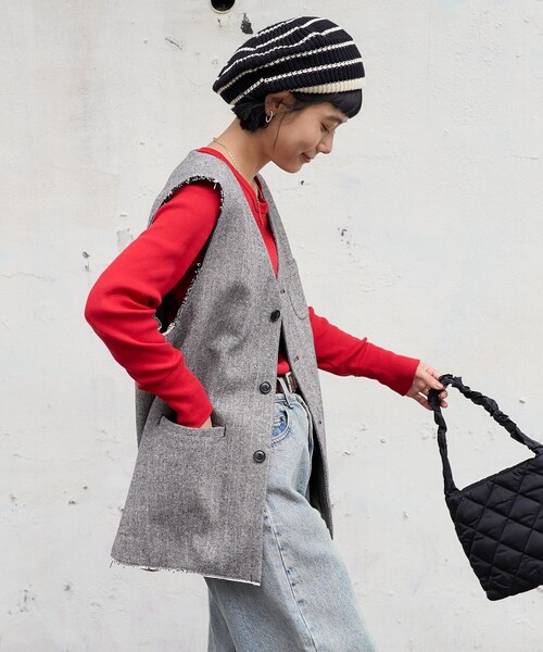 FREAK'S STORE(フリークスストア)の「ツイードベスト(ベスト・レディース・ブラック/ブラウン・フリ-)」の8枚目の写真