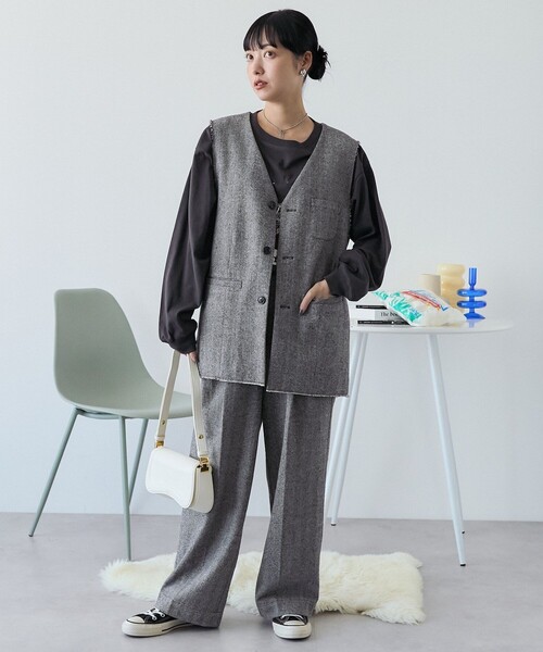 FREAK'S STORE(フリークスストア)の「ツイードベスト(ベスト・レディース・ブラック/ブラウン・フリ-)」の11枚目の写真