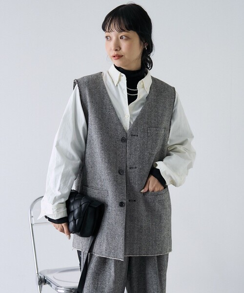 FREAK'S STORE(フリークスストア)の「ツイードベスト(ベスト・レディース・ブラック/ブラウン・フリ-)」の19枚目の写真