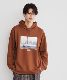 ◆プリントダンボールパーカー ビッグシルエット/ユニセックス