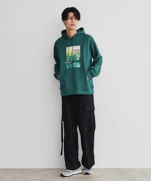 THE SHOP TK （ザ ショップ ティーケー ）の「◆プリントダンボールパーカー ビッグシルエット／ユニセックス（パーカー・メンズ・オフホワイト/ホワイト系3/チャコールグレー/レンガ/モスグリーン/ベージュ・02/03/04）」の13枚目の写真