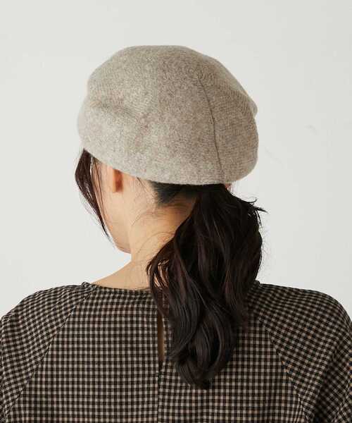 MELROSE claire(メルローズ クレール)の「【もっちりニットベレー帽】(ハンチング/ベレー帽・レディース・グレイッシュベージュ/ブラック・FREE)」の4枚目の写真