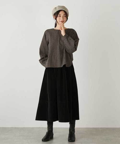 MELROSE claire(メルローズ クレール)の「【もっちりニットベレー帽】(ハンチング/ベレー帽・レディース・グレイッシュベージュ/ブラック・FREE)」の6枚目の写真