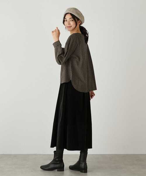 MELROSE claire(メルローズ クレール)の「【もっちりニットベレー帽】(ハンチング/ベレー帽・レディース・グレイッシュベージュ/ブラック・FREE)」の7枚目の写真