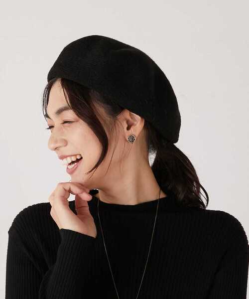 MELROSE claire(メルローズ クレール)の「【もっちりニットベレー帽】(ハンチング/ベレー帽・レディース・グレイッシュベージュ/ブラック・FREE)」の14枚目の写真