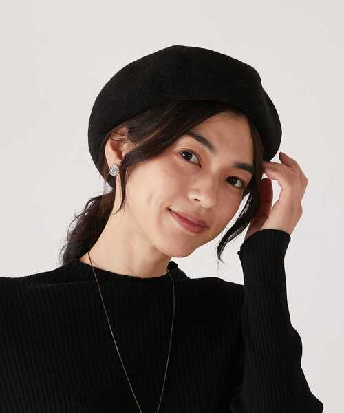 MELROSE claire(メルローズ クレール)の「【もっちりニットベレー帽】(ハンチング/ベレー帽・レディース・グレイッシュベージュ/ブラック・FREE)」の15枚目の写真