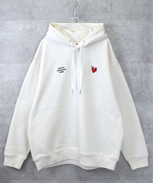 Anytime Songs（エニータイムソングス）の「message embroidery sweat hoodie/メッセージ刺繍 スウェット フーディ パーカー（パーカー・メンズ・ホワイト/チャコールグレー/ブラック・M/L/XL）」の12枚目の写真