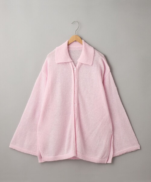 RONEL（ロネル）の「ルーズニットシャツ（ニット/セーター・レディース・グレー/オフホワイト/ライム/ライトピンク・FREE）」の4枚目の写真