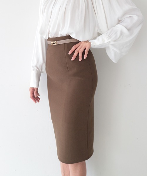 AMBIENT（アンビエント）の「ハイウエストストレッチペンシルスカート（スカート・レディース・グリーン系その他/ダークブラウン/アイボリー/ブラック/オリーブ/ワイン・S/M）」の15枚目の写真