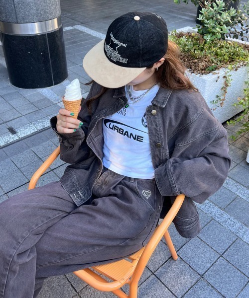HTH(エイチティーエイチ)の「vintage denim blouson(ブルゾン・レディース・グレー/ダークインディゴブルー/ブラウン・フリー)」の1枚目の写真