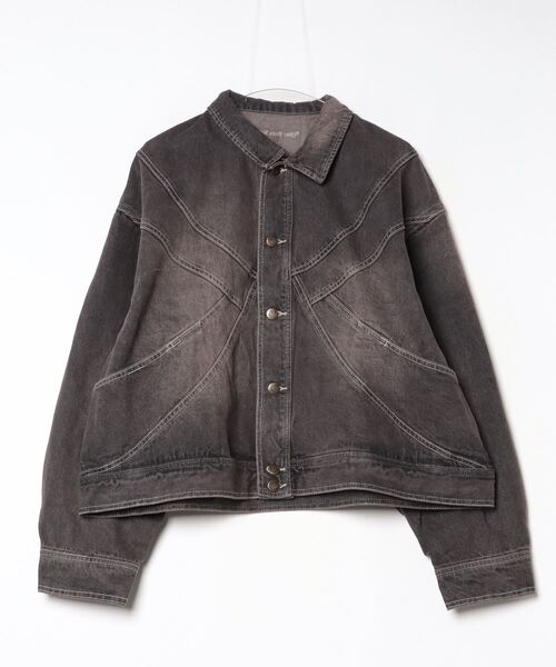 HTH(エイチティーエイチ)の「vintage denim blouson(ブルゾン・レディース・グレー/ダークインディゴブルー/ブラウン・フリー)」の11枚目の写真