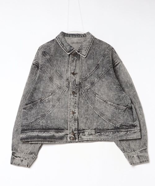 HTH(エイチティーエイチ)の「vintage denim blouson(ブルゾン・レディース・グレー/ダークインディゴブルー/ブラウン・フリー)」の10枚目の写真