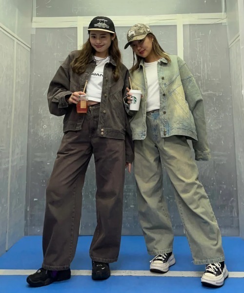 HTH(エイチティーエイチ)の「vintage denim blouson(ブルゾン・レディース・グレー/ダークインディゴブルー/ブラウン・フリー)」の6枚目の写真