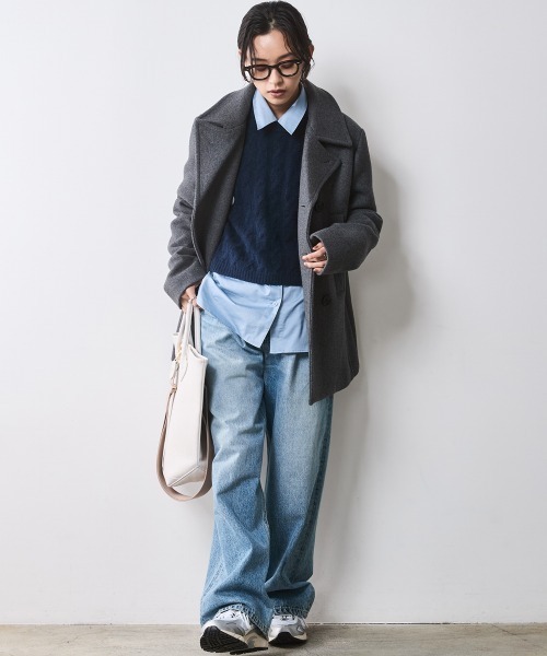 CHIC STYLE(シックスタイル)の「綿100%ネクタイ付シャツ <大きいサイズ有>シックスタイル (シャツ/ブラウス・レディース・ブルー/サーモンピンク・3L/LL/L/M/5L/4L)」の8枚目の写真