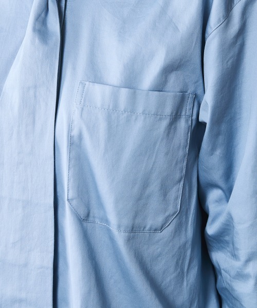 CHIC STYLE(シックスタイル)の「綿100%ネクタイ付シャツ <大きいサイズ有>シックスタイル (シャツ/ブラウス・レディース・ブルー/サーモンピンク・3L/LL/L/M/5L/4L)」の14枚目の写真