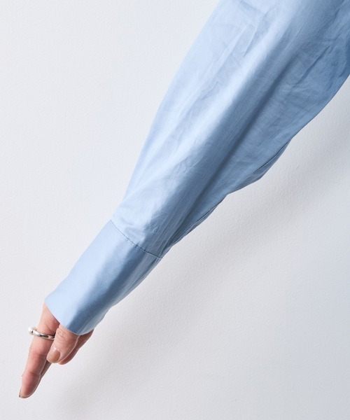 CHIC STYLE(シックスタイル)の「綿100%ネクタイ付シャツ <大きいサイズ有>シックスタイル (シャツ/ブラウス・レディース・ブルー/サーモンピンク・3L/LL/L/M/5L/4L)」の15枚目の写真