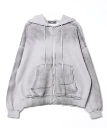 XU | ストリートファッション XU エックスユー dirty paint zip hoodie ダーティーペイントジップフーディー ウォッシングフーディー ジップパーカー 長袖パーカー 長袖フーディー オーバーサイズ 羽織り 韓国ファッション 韓国ストリート グランジ(パーカー)