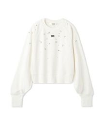 ビジュー付きロゴ刺繍スウェット