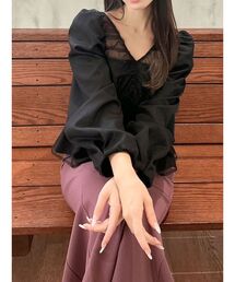 RESEXXY | シャーリングチュールチュニック(シャツ/ブラウス)