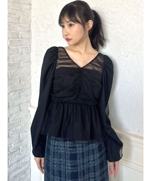 RESEXXY(リゼクシー)の「シャーリングチュールチュニック(シャツ/ブラウス・レディース・ブラック/その他/その他1・FREE)」の20枚目の写真