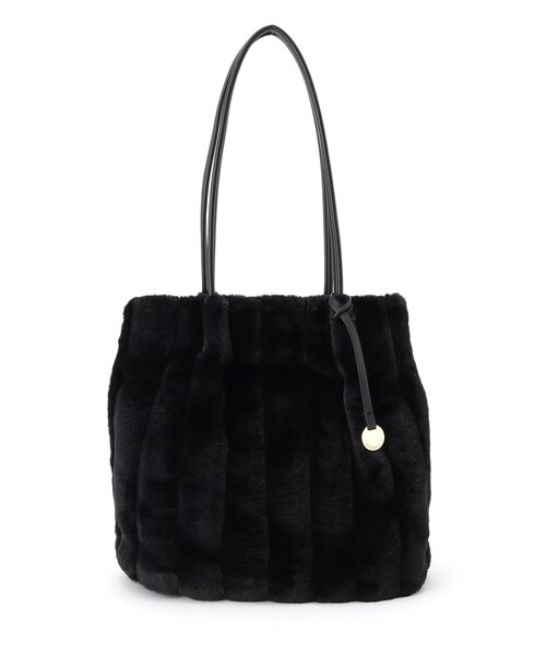 OPAQUE.CLIP（オペークドットクリップ）の「◆【A4サイズ対応/マチ付き】ストライプフェイクファートートバッグ（ショルダーバッグ・レディース・ベージュ/グレー/アイボリー/ブラック/ブラウン系・00）」の7枚目の写真