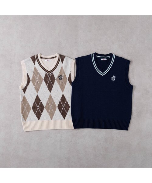 algy（アルジー）の「【セレモニー対応】ニットベスト（ベスト・キッズ・ネイビー/ベージュ・SMALL/MEDIUM/X-SMALL/XX-SMALL）」の8枚目の写真