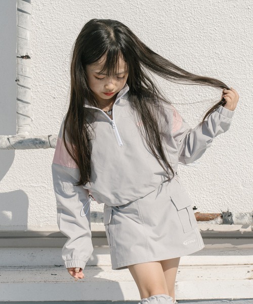 URBAN CHERRY（アーバンチェリー）の「【U.TRACK】カーゴデザインキュロットスカート（スカート・キッズ・グレー/ブラック/アイボリー・150cm/140cm/130cm/120cm/110cm）」の18枚目の写真