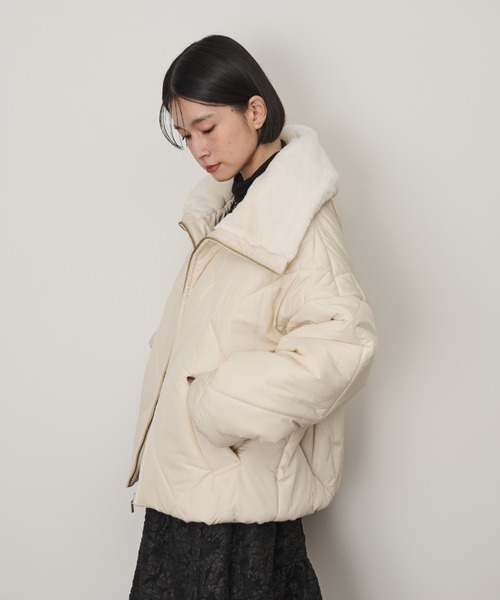 Shelly island(シェリーアイランド)の「ダイヤキルトショートコート(その他アウター・レディース・ホワイト/ブラック・M)」の19枚目の写真