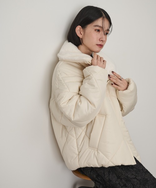 Shelly island(シェリーアイランド)の「ダイヤキルトショートコート(その他アウター・レディース・ホワイト/ブラック・M)」の20枚目の写真